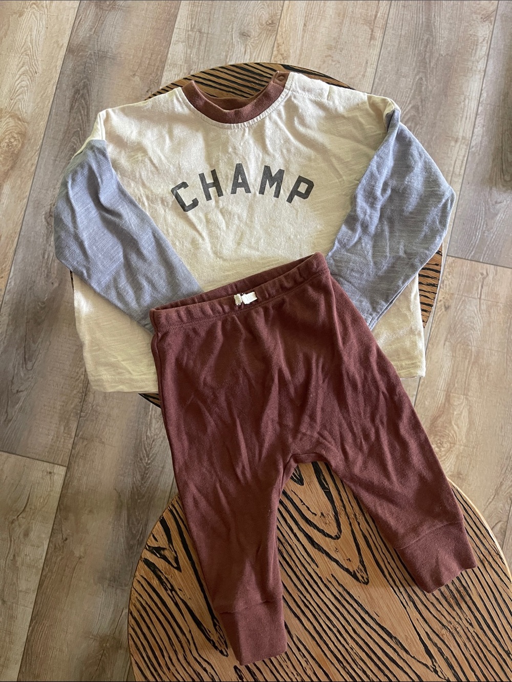 Rylee & Cru  'Champ' Long Sleeve Top and Brown Bottoms Set